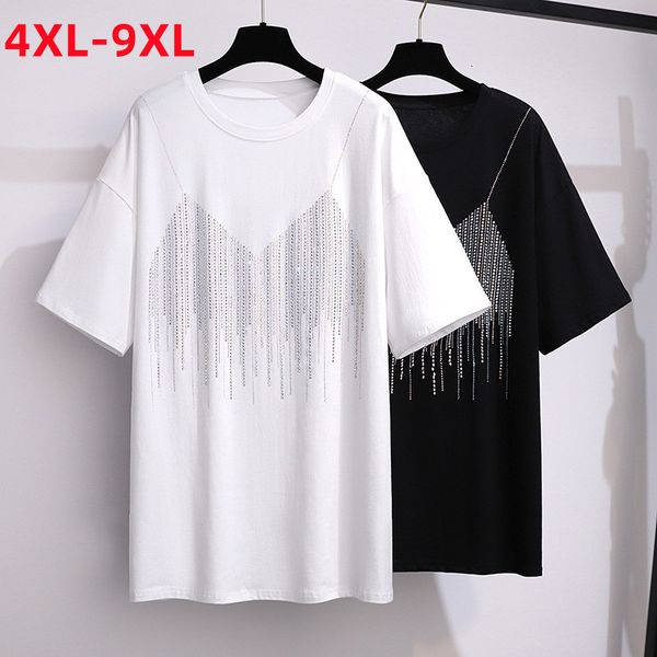 women's plus size tshirt summer for women large short sleeve cotton black white diamonds tshirt 4xl 5xl 6xl 7xl 8xl 9xl 230625
women's plus size tshirt summer for women large short sleeve cotton black white diamonds tshirt 4xl 5xl 6xl 7xl 8xl 9xl 230625