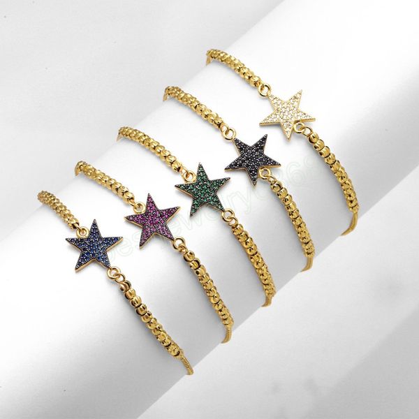 bohemian multicolor stars zirconia bracelet adjustable gold beaded charm bracelet fashion women jewelry birthday gift, Golden;silver
bohemian multicolor stars zirconia bracelet adjustable gold beaded charm bracelet fashion women jewelry birthday gift, Golden;silver