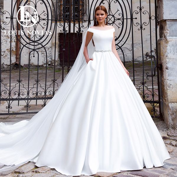satin ball gown wedding dress for bride 2023 scoop backless crystal sash wedding dresses for special occasions vestidos de novia, White
satin ball gown wedding dress for bride 2023 scoop backless crystal sash wedding dresses for special occasions vestidos de novia, White