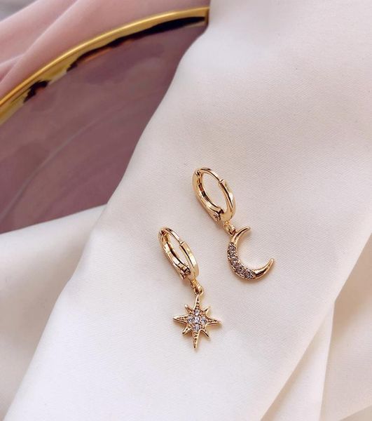 hoop huggie 925 silver earrings temperament korean female personality moon and the stars earrings fashion simple wild trend of a8181962, Golden;silver
hoop huggie 925 silver earrings temperament korean female personality moon and the stars earrings fashion simple wild trend of a8181962, Golden;silver