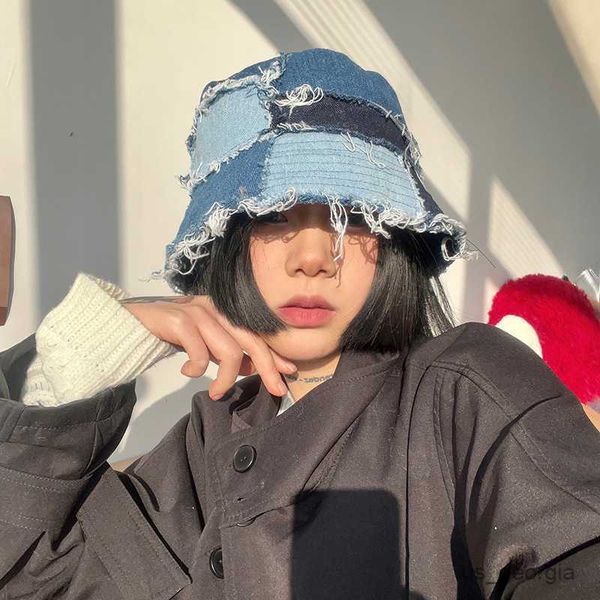 caps retro design hat for men patchwork denim bucket hats outdoor sunshade plain face thin basin caps for women tide r230627, Blue;gray
caps retro design hat for men patchwork denim bucket hats outdoor sunshade plain face thin basin caps for women tide r230627, Blue;gray