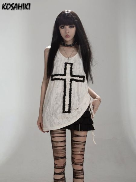 women's tanks camis y2k aesthetic tank women gothic punk cross patchwork harajuku streetwear sleeveless tee pleated bandage fairy grung, White
women's tanks camis y2k aesthetic tank women gothic punk cross patchwork harajuku streetwear sleeveless tee pleated bandage fairy grung, White