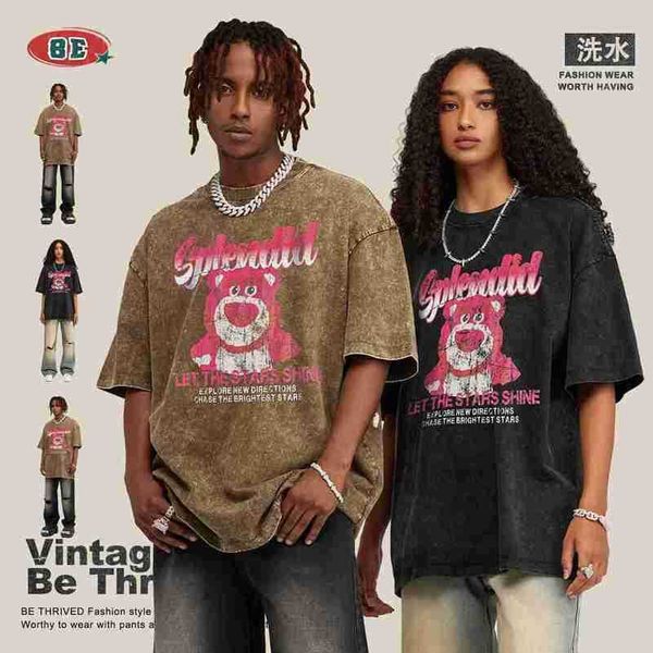 be men's wear | spring/summer 2023 washed old strawberry bear print round neck short sleeve vintage loose fashion brand t-shirt, White;black
be men's wear | spring/summer 2023 washed old strawberry bear print round neck short sleeve vintage loose fashion brand t-shirt, White;black