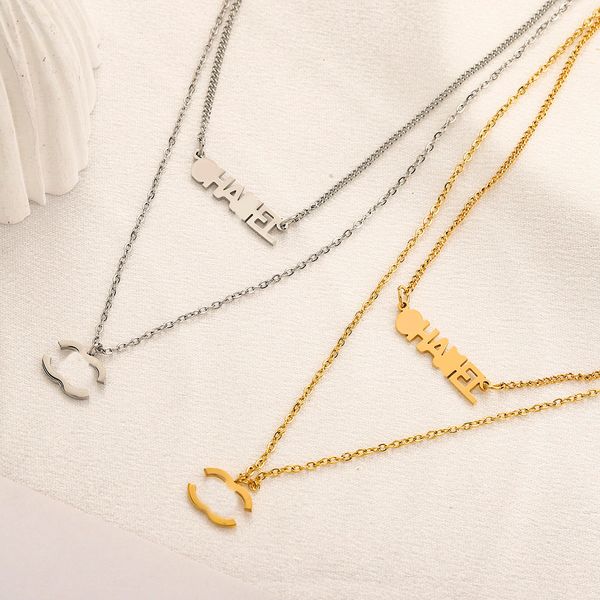 never fading 18k gold plated luxury brand designer pendants necklaces stainless steel double letter choker pendant necklace chain jewelry ac, Silver
never fading 18k gold plated luxury brand designer pendants necklaces stainless steel double letter choker pendant necklace chain jewelry ac, Silver