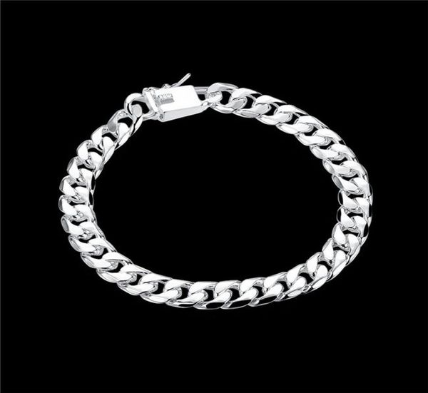 ship 8mm square buckle side brace 925 silver bracelet jspb227beast gift men and women sterling silver plated chain link bra8007785, Black
ship 8mm square buckle side brace 925 silver bracelet jspb227beast gift men and women sterling silver plated chain link bra8007785, Black