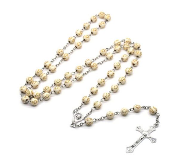 beige religious rosary necklace round beads cross jesus pendant fashion jewelry unisex4419450, Silver
beige religious rosary necklace round beads cross jesus pendant fashion jewelry unisex4419450, Silver