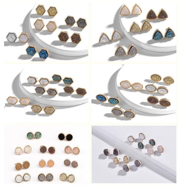 druzy drusy earrings gold plated hexagon round geometry stone stud earrings christmas gift8000491, Golden;silver
druzy drusy earrings gold plated hexagon round geometry stone stud earrings christmas gift8000491, Golden;silver