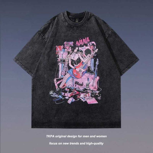 tkpa street punk anime print short sleeve t-shirt for men and women vintage hip hop half sleeve t-shirt trend, White;black
tkpa street punk anime print short sleeve t-shirt for men and women vintage hip hop half sleeve t-shirt trend, White;black
