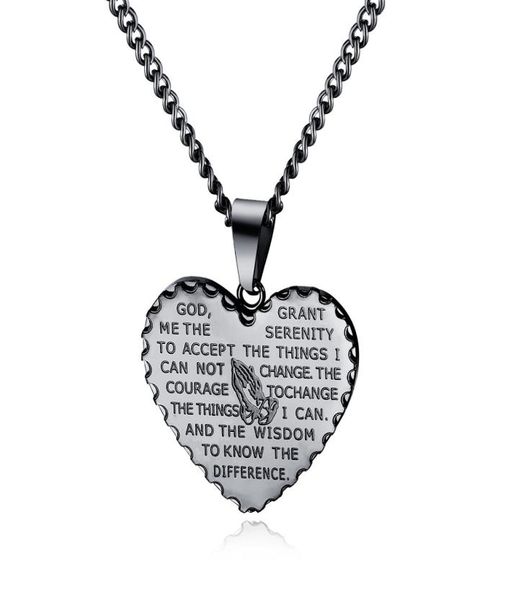 fashion men charm heart pendant necklace prayer hand scripture punk hip hop jewelry stainless steel chain gold silver black neckla6247667
fashion men charm heart pendant necklace prayer hand scripture punk hip hop jewelry stainless steel chain gold silver black neckla6247667