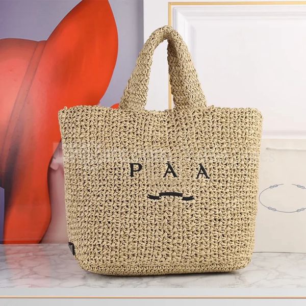 

designer hollow out straw tote bags summer vacation beach bag vegetable basket women casual rattan wicker woven women shoulder handbags buck