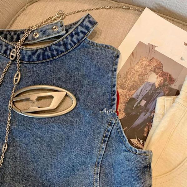 design sense spice cutout denim vest female 2023 summer new backless fashion brand sleeveless top, White
design sense spice cutout denim vest female 2023 summer new backless fashion brand sleeveless top, White