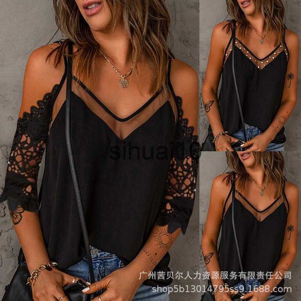 women's t-shirt off shouder v neck women shirt loose lady fashion summer solid camisole lace short sleeve casual clothes wholesale new, White
women's t-shirt off shouder v neck women shirt loose lady fashion summer solid camisole lace short sleeve casual clothes wholesale new, White