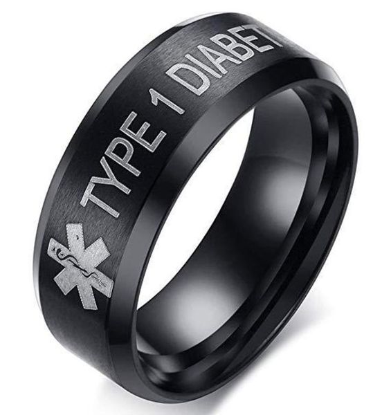 8mm diabetic medical sign ring titanium steel men and women ring medical reminder band rings jewelry 6023444, Silver
8mm diabetic medical sign ring titanium steel men and women ring medical reminder band rings jewelry 6023444, Silver