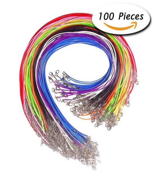 colorful wax string leather necklace rope colorful cord string rope wire extender chain with lobster clasp diy pendant jewelry rop9123296, Silver 
colorful wax string leather necklace rope colorful cord string rope wire extender chain with lobster clasp diy pendant jewelry rop9123296, Silver