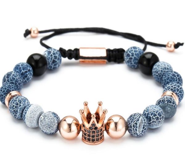 8mm vcg535 micro pave cz zircon cubic zirconia elastic adjusted charm nature weathering agate bead crown charm bracelet2594013, Black 
8mm vcg535 micro pave cz zircon cubic zirconia elastic adjusted charm nature weathering agate bead crown charm bracelet2594013, Black