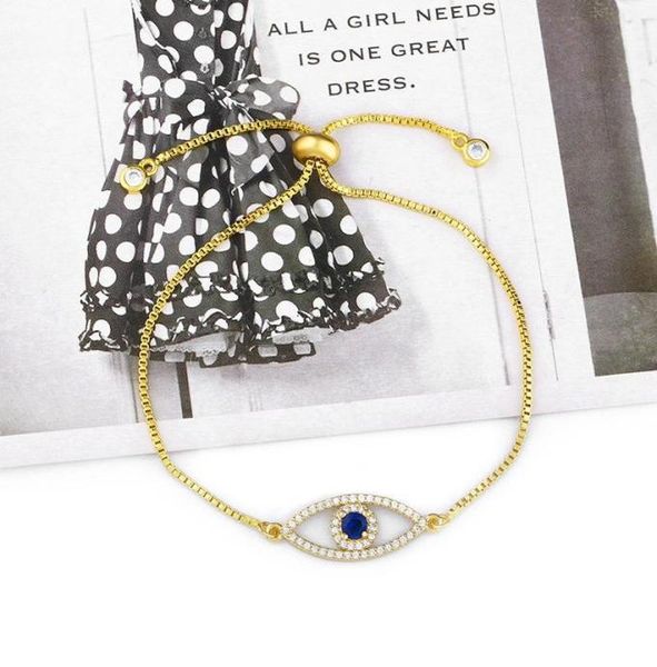 stylish simple style bling white cz pave color evil eye gold charms adjustable link braclet for women dainty gift20212383421, Golden;silver
stylish simple style bling white cz pave color evil eye gold charms adjustable link braclet for women dainty gift20212383421, Golden;silver