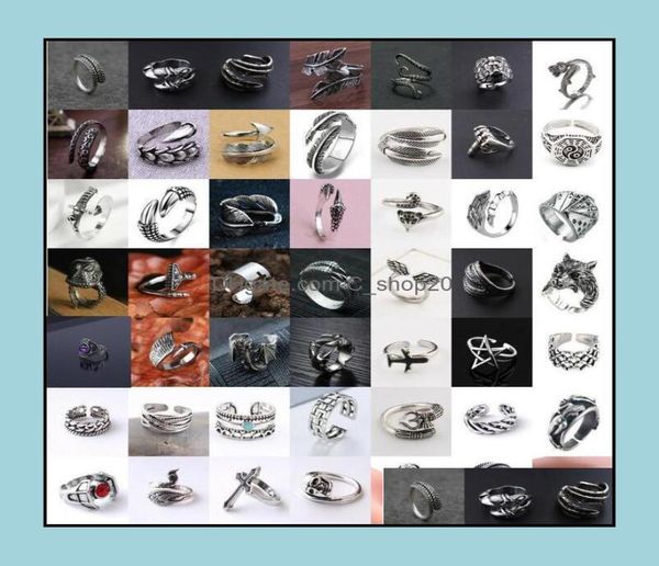 band rings jewelry 49pcslot men women retro stainless steel animal claw dragon feather adjustable ring hip hop alloy punk gifts d3509205, Silver
band rings jewelry 49pcslot men women retro stainless steel animal claw dragon feather adjustable ring hip hop alloy punk gifts d3509205, Silver