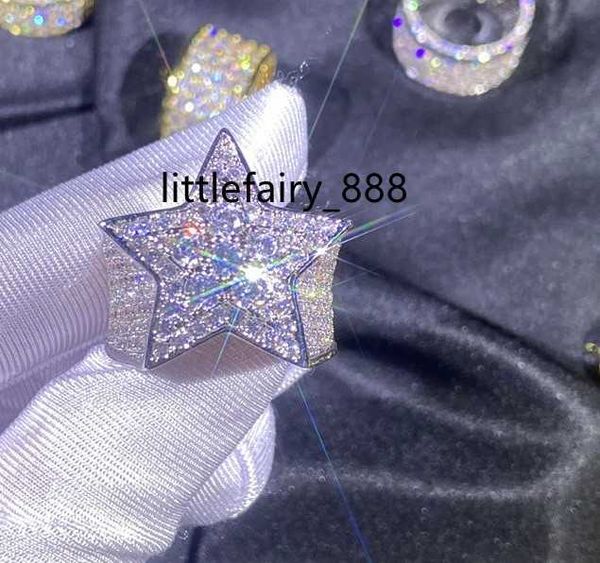 hiphop men women fine jewelry iced out gold plated 925 sterling silver vvs moissanite diamond star ring with gra certificate 
hiphop men women fine jewelry iced out gold plated 925 sterling silver vvs moissanite diamond star ring with gra certificate