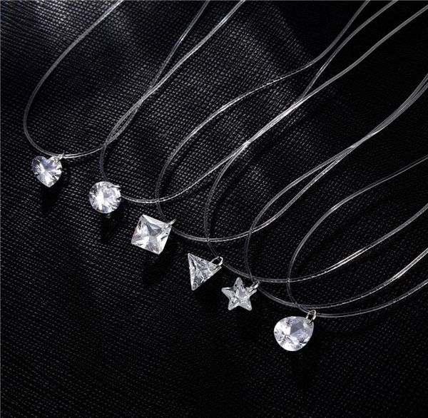 summer beach jewelry luxury fishing line fishing wire round star water drop heart crystal pendant invisible necklace for girls4176659, Silver
summer beach jewelry luxury fishing line fishing wire round star water drop heart crystal pendant invisible necklace for girls4176659, Silver