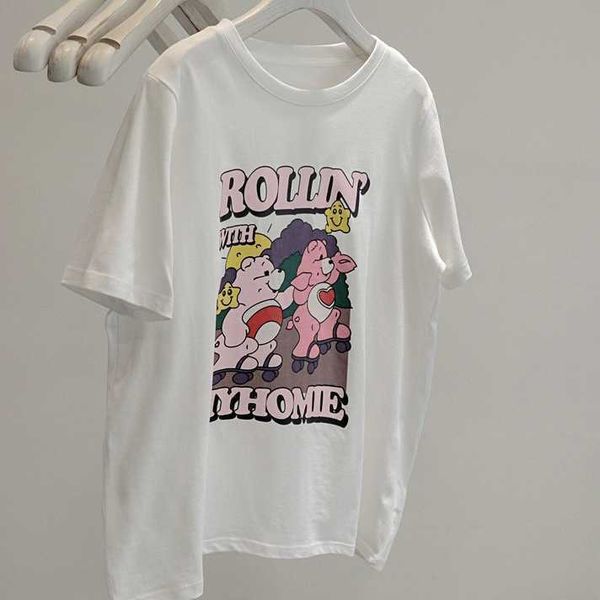 colorful new 2023 summer little bear age reducing cute print round neck t-shirt women's loose and simple short sleeve 5ti stussysi, White
colorful new 2023 summer little bear age reducing cute print round neck t-shirt women's loose and simple short sleeve 5ti stussysi, White