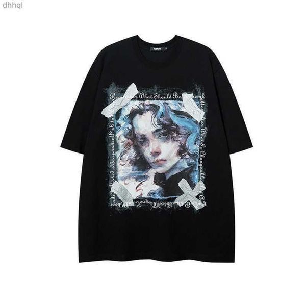 and american trendy brand oversize loose fitting short sleeved t-shirt for men and women summer personalized hip-hop printing with half and, White;black
and american trendy brand oversize loose fitting short sleeved t-shirt for men and women summer personalized hip-hop printing with half and, White;black