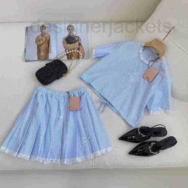 two piece dress designer summer new girls' style lace edge short sleeve with elastic waist pleated half skirt blue white stripe age red
two piece dress designer summer new girls' style lace edge short sleeve with elastic waist pleated half skirt blue white stripe age red