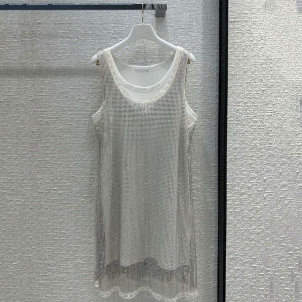 designer dress womens designer clothing round neck sleeveless mini sequinned dresses casual summer female clothes, White;black
designer dress womens designer clothing round neck sleeveless mini sequinned dresses casual summer female clothes, White;black