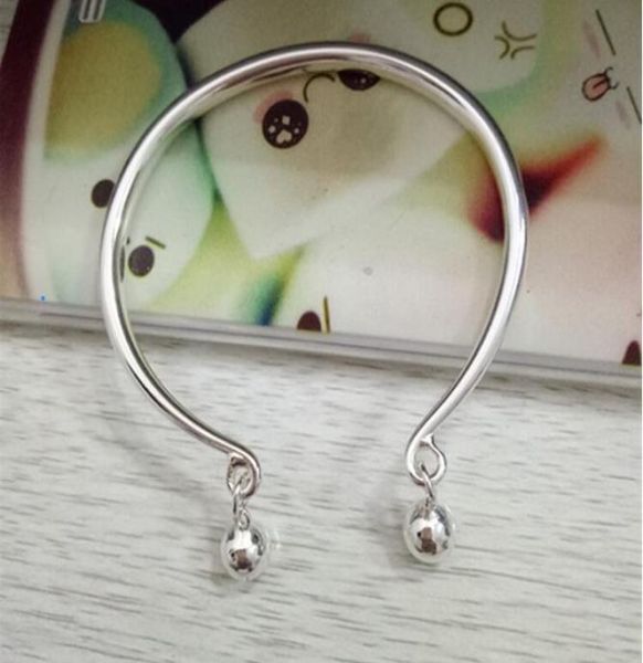 new 925 open pure silver hollow bracelet glazed face bell silver foot bracelet belly egg-shaped simple solid silver bracelet hanging p165026, Golden;silver
new 925 open pure silver hollow bracelet glazed face bell silver foot bracelet belly egg-shaped simple solid silver bracelet hanging p165026, Golden;silver