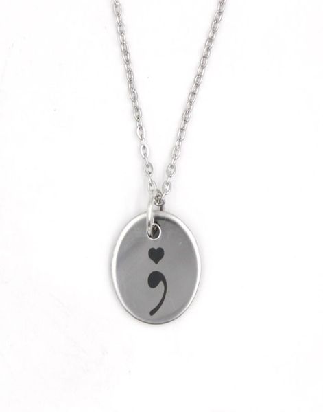 new arrival stainless steel necklace semicolon necklace depression awareness pendant necklace warrior mental health suicide jewelr9912358, Silver
new arrival stainless steel necklace semicolon necklace depression awareness pendant necklace warrior mental health suicide jewelr9912358, Silver