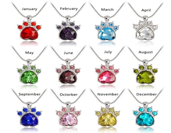 12pcsset paw print birthstone charms necklaces mixed color pendant necklace women jewelry kids birthday gift9243760, Silver
12pcsset paw print birthstone charms necklaces mixed color pendant necklace women jewelry kids birthday gift9243760, Silver