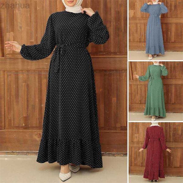 women's autumn o-neck full sleeve ruffle hem tank dress polka dot print muslim dress, Black;gray
women's autumn o-neck full sleeve ruffle hem tank dress polka dot print muslim dress, Black;gray