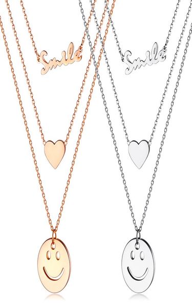 fashion girl wild smile smile love pendant multilayer titanium steel rose gold ladies necklace clavicle chain 3gx15896651120, Silver
fashion girl wild smile smile love pendant multilayer titanium steel rose gold ladies necklace clavicle chain 3gx15896651120, Silver
