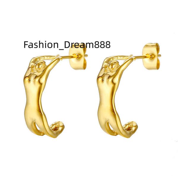 2023 fashion woman human jewelry 18k gold plated stainless steel abstract female body transparent hoop earrings, Silver
2023 fashion woman human jewelry 18k gold plated stainless steel abstract female body transparent hoop earrings, Silver