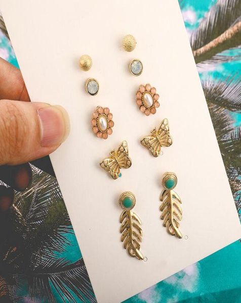 european and american crossborder new jewelry simple and simple alloy hollow butterfly flowers diamonds leaves 5 pairs of ear8294493, Silver
european and american crossborder new jewelry simple and simple alloy hollow butterfly flowers diamonds leaves 5 pairs of ear8294493, Silver