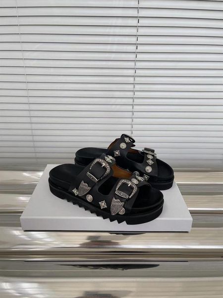 slippers 2023 arrival summer cow leather sandals metal buckle hook loop opening and closing women slipers pantshoes, Black
slippers 2023 arrival summer cow leather sandals metal buckle hook loop opening and closing women slipers pantshoes, Black