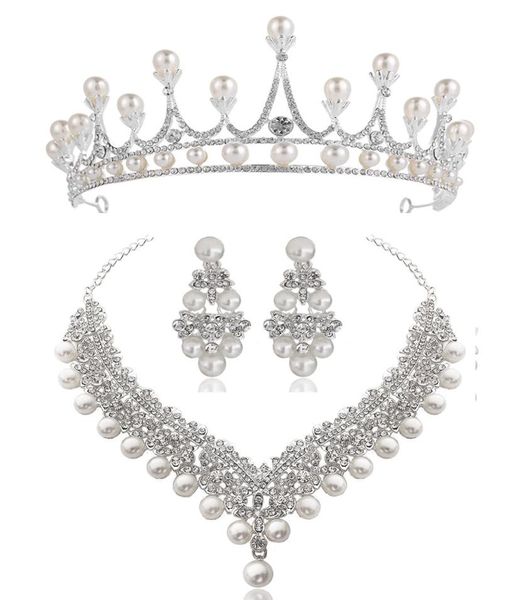 white crystal pearl crown earrings necklace jewelry sets bridal wedding jewelry elegant fashion cubic zirconia diamond jewelry6676309, Silver
white crystal pearl crown earrings necklace jewelry sets bridal wedding jewelry elegant fashion cubic zirconia diamond jewelry6676309, Silver