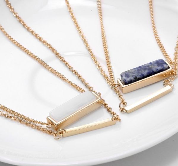 korean horizontal natural stone necklace luxury geometric quartz gemstone pendant multilayer chains for women ladies fashion jewel6567821, Silver
korean horizontal natural stone necklace luxury geometric quartz gemstone pendant multilayer chains for women ladies fashion jewel6567821, Silver