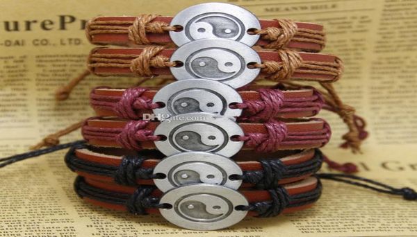 fashion yin yang tai chi handmade whole leather braided bracelets and bangles mens bracelets women jewelry k25751456810, Golden;silver
fashion yin yang tai chi handmade whole leather braided bracelets and bangles mens bracelets women jewelry k25751456810, Golden;silver