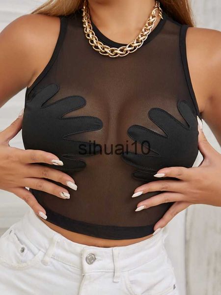 women's t-shirt sleeveless tank women clothing see through y2k accessories o-neck palms cute mini t-shirts mesh black ropa de mujer j23, White
women's t-shirt sleeveless tank women clothing see through y2k accessories o-neck palms cute mini t-shirts mesh black ropa de mujer j23, White