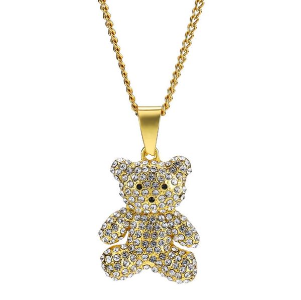 men women charm gold silver bear pendant necklace rhinestone iced out fashion hip hop jewelry stainless steel long chain punk desi7868764
men women charm gold silver bear pendant necklace rhinestone iced out fashion hip hop jewelry stainless steel long chain punk desi7868764