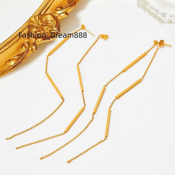 korean new arrival vintage luxury jewelry 18k gold plated stainless steel long temperamental geometric lines tassel earrings, Silver
korean new arrival vintage luxury jewelry 18k gold plated stainless steel long temperamental geometric lines tassel earrings, Silver