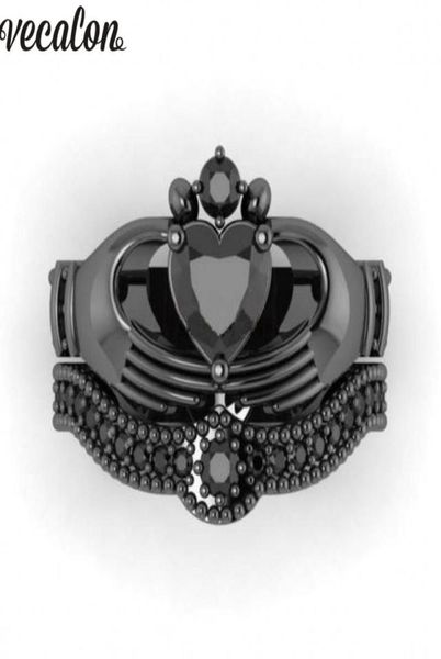 vecalon new female black birthstone claddagh ring 5a zircon cz black gold filled party wedding band ring bridal sets for women4187017, Slivery;golden
vecalon new female black birthstone claddagh ring 5a zircon cz black gold filled party wedding band ring bridal sets for women4187017, Slivery;golden