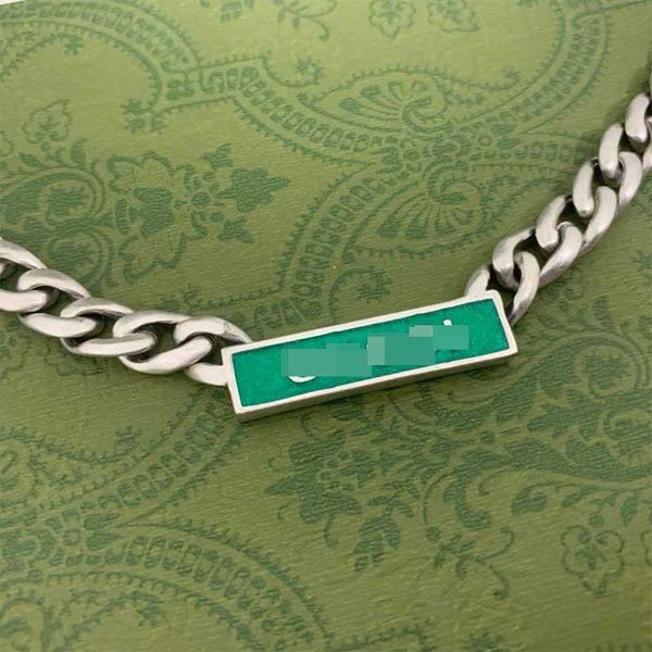 sterling silver green enamel horizontal vertical bar cuban chain double men's and women's lovers necklace
sterling silver green enamel horizontal vertical bar cuban chain double men's and women's lovers necklace