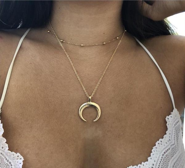 two layers necklace metal bead charm chain choker moon ox horn pendant silver gold color plated for women girls gift3785267, Golden;silver
two layers necklace metal bead charm chain choker moon ox horn pendant silver gold color plated for women girls gift3785267, Golden;silver