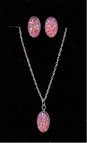 fashion druzy drusy necklace earrings 12mm stainless steel round resin druzy necklace earrings jewelry set5105274, Silver
fashion druzy drusy necklace earrings 12mm stainless steel round resin druzy necklace earrings jewelry set5105274, Silver