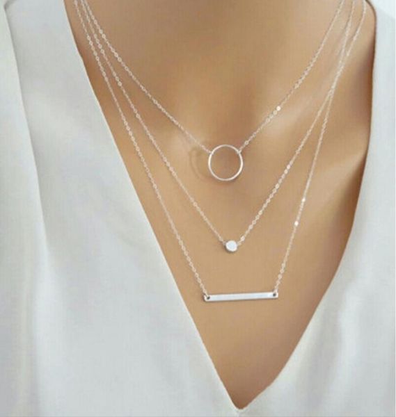 three layers disc bar pendant silver or gold plated with circle choker metal chain for women necklace9701297
three layers disc bar pendant silver or gold plated with circle choker metal chain for women necklace9701297