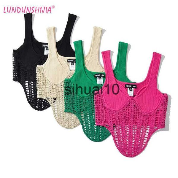 women's t-shirt lundunshijia 2023 spring summer women hollow out spaghetti strap camisole ladies rose red crochet knitting vests j2306, White
women's t-shirt lundunshijia 2023 spring summer women hollow out spaghetti strap camisole ladies rose red crochet knitting vests j2306, White