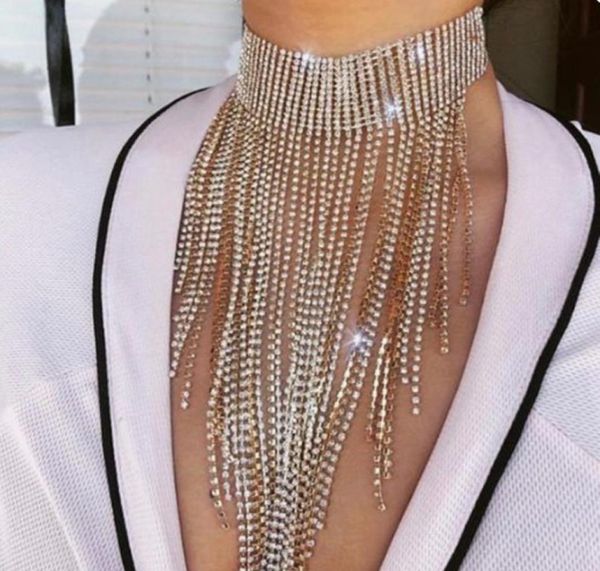 multilayers full rhinestone long shiny tassel necklace for women crystal collar choker necklace chain jewelry statement necklace c4663905, Golden;silver
multilayers full rhinestone long shiny tassel necklace for women crystal collar choker necklace chain jewelry statement necklace c4663905, Golden;silver