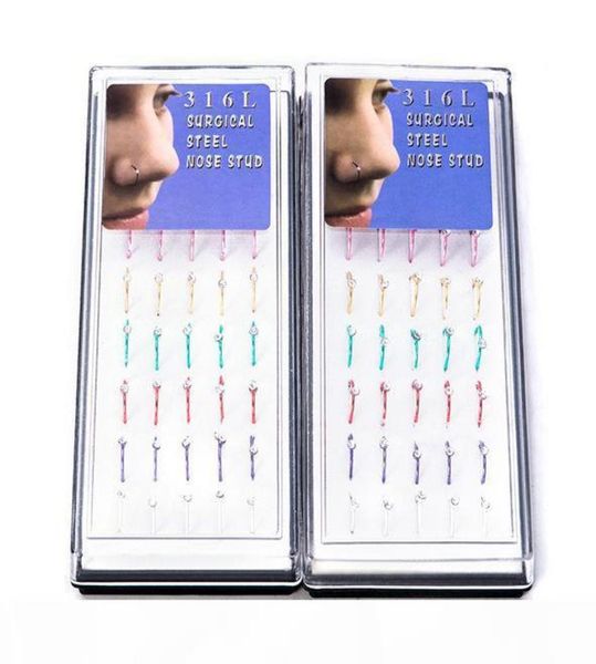316l stainless steel hoop nose ring 40pcs each box cz gemstone body jewelry piercing nose stud gold nose rings4618968, Silver
316l stainless steel hoop nose ring 40pcs each box cz gemstone body jewelry piercing nose stud gold nose rings4618968, Silver