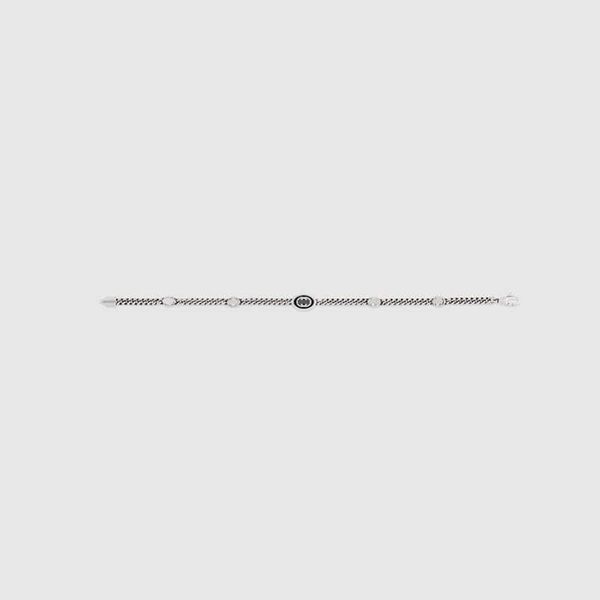 sterling silver black enamel double interlocking classic fashion bracelet ornament
sterling silver black enamel double interlocking classic fashion bracelet ornament
